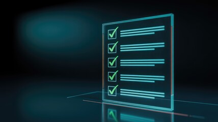 Modern check list with sleek design for task management, workflow, and process completion visualization