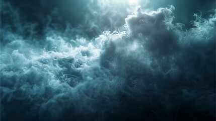 a dramatic and awe-inspiring view of dark, billowing storm clouds filling the sky, with beams of light piercing through