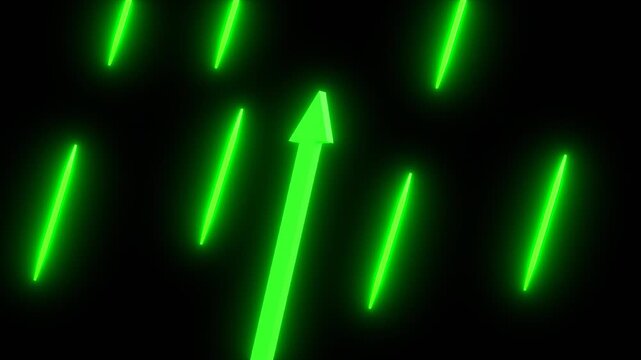 3D Animation of Rising Market Chart Arrow | Alpha Channel