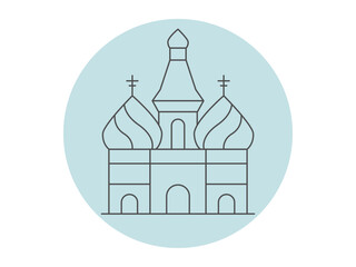 Cathedral of Saint Basil icon. Landmark outline icon. Simple vector illustration in modern thin line style.