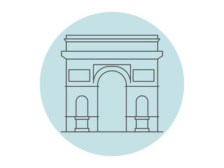 Fototapeta premium Arc de Triomphe icon. Landmark outline icon. Simple vector illustration in modern thin line style.