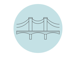 Ampera bridge icon. Landmark outline icon. Simple vector illustration in modern thin line style.