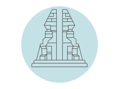 Bajang ratu temple icon. Landmark outline icon. Simple vector illustration in modern thin line style.