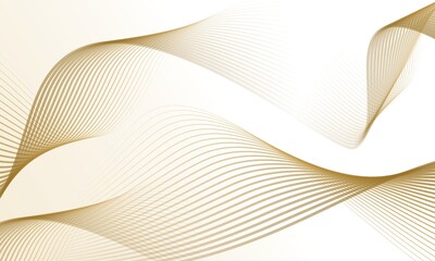 Elegant flowing golden waves and lines on a white background perfect for luxury product branding professional business presentations and stylish event invitations