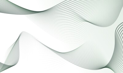 Abstract flowing waves of green and gray lines on a white background suitable for corporate design business banners elegant presentations and medical related graphics