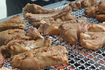 pork rib on the grill