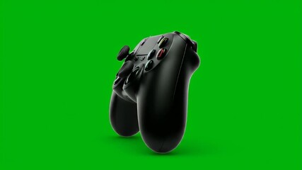 Black gamepad controller on green screen technology for digital gaming - Powered by Adobe