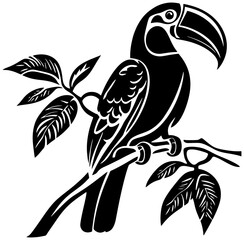 Obraz premium Toucan bird silhouette drawing