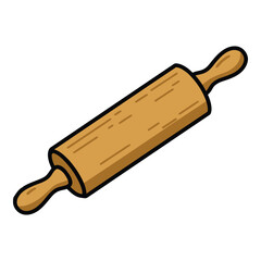 Rolling Pin Icon – Simple vector illustration of a wooden rolling pin, ideal for baking, cooking, culinary blogs, and kitchen-related designs.