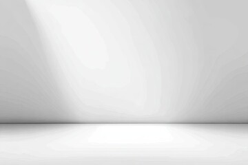 Empty white room with directional light