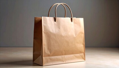 Image of a single brown paper bag stretched out over the handle