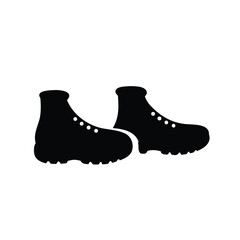 A pair of hiking boots, great for trekking, on white background