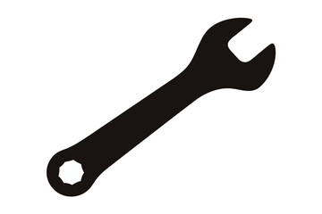wrench silhouette vector, spanner open box icon vector
