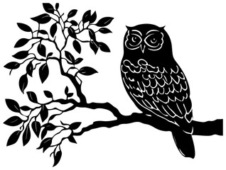 Silhouette of owl bird 