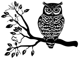 Silhouette of owl bird 