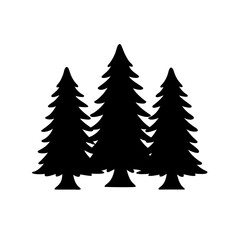 Obraz premium Pine trees silhouette icon