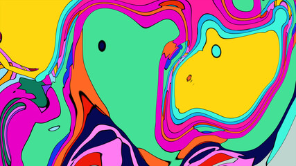 Colorful, abstract, fluid, and geometric background for a music festival