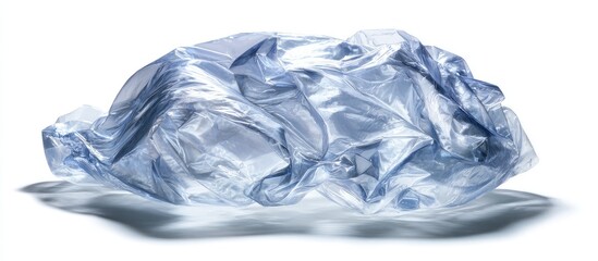 Fototapeta premium Crumpled light-blue plastic