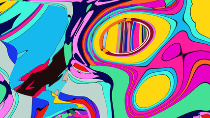 Colorful, abstract, fluid, and geometric background for a music festival