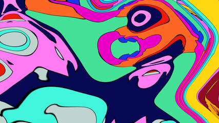 Colorful, abstract, fluid, and geometric background for a music festival