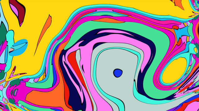 Colorful, abstract, fluid, and geometric background for a music festival
