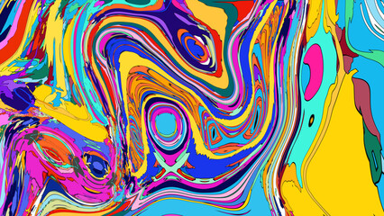 Colorful, abstract, fluid, and geometric background for a music festival