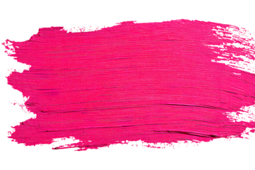 Curved Pink Brush Stroke with Smooth Gradient Flow, Artistic Design Element, Isolated on Transparent Background