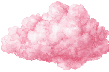 A fluffy, pastel pink cloud, softly shaded