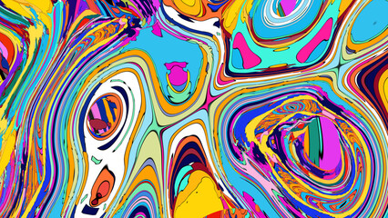 Colorful, abstract, fluid, and geometric background for a music festival