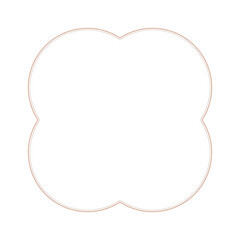 おしゃれで可愛いシンプルなピンクの花型フレームイラスト