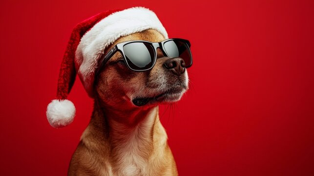 Festive vibes shine through this canine's stylish accessories.