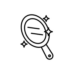 Fototapeta premium Mirror icon, vector line isolated on white background. Trendy and modern design.