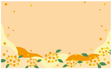 金木犀の秋背景イラスト素材