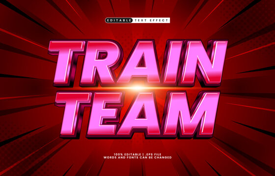 train team editable text effect with a team and sport text effect