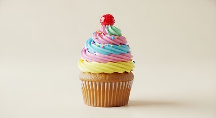 Rainbow Delight: A Festive Cupcake