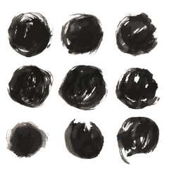 筆で描いた和風の円形背景素材セット