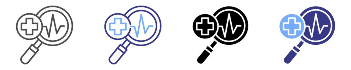 diagnosis icon set multiple style
