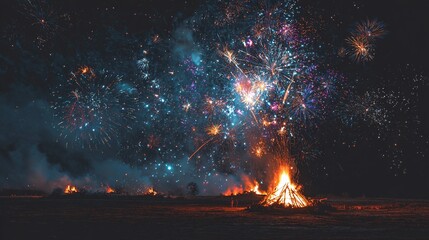 Fireworks Over Bonfire Night Celebration