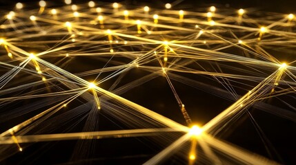 The interplay of light within an abstract tech-inspired network.