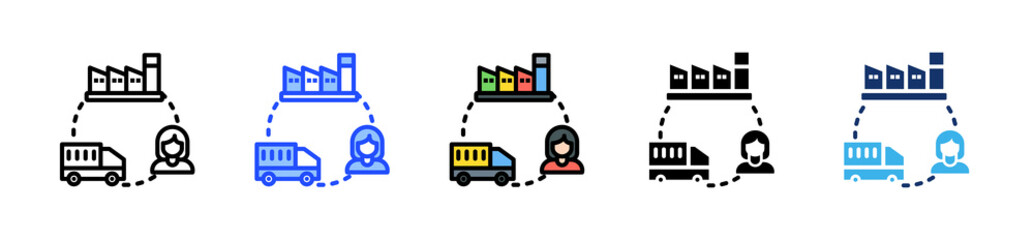 Supplier Chain Icon Collection With Multiple Styles