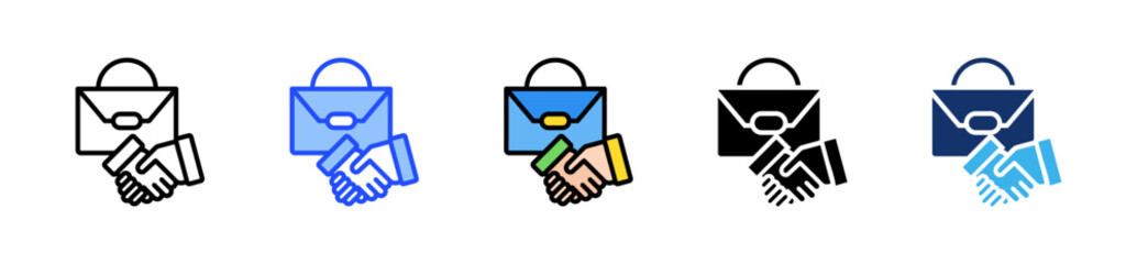 B2B Partnership Icon Collection With Multiple Styles