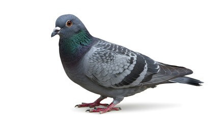 Fototapeta premium Rock dove standing alone cutout on white