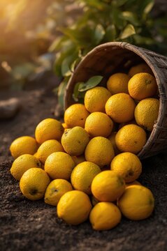 Frutas de cidra amarillas frescas con hojas verdes