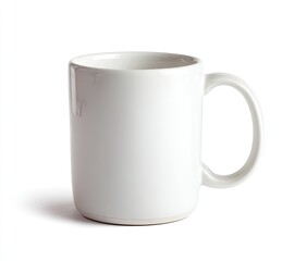 White ceramic mug, simple and clean design