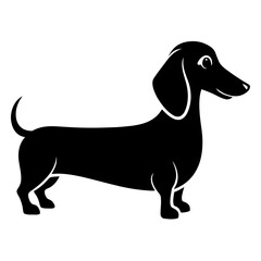 Simple Black Dachshund Illustration