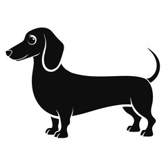 Simple Black Dachshund Illustration