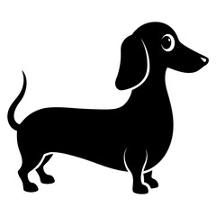 Simple Black Dachshund Illustration