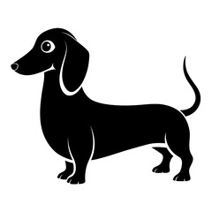 Simple Black Dachshund Illustration