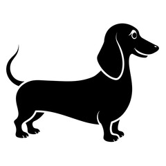 Simple Black Dachshund Illustration