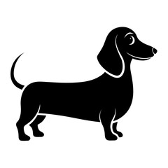 Simple Black Dachshund Illustration